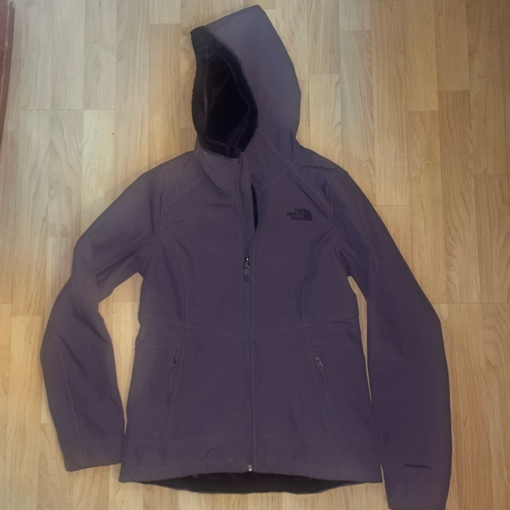 North Face Fleece Lined WindWall Jacket Small Dusty Purple Hooded
